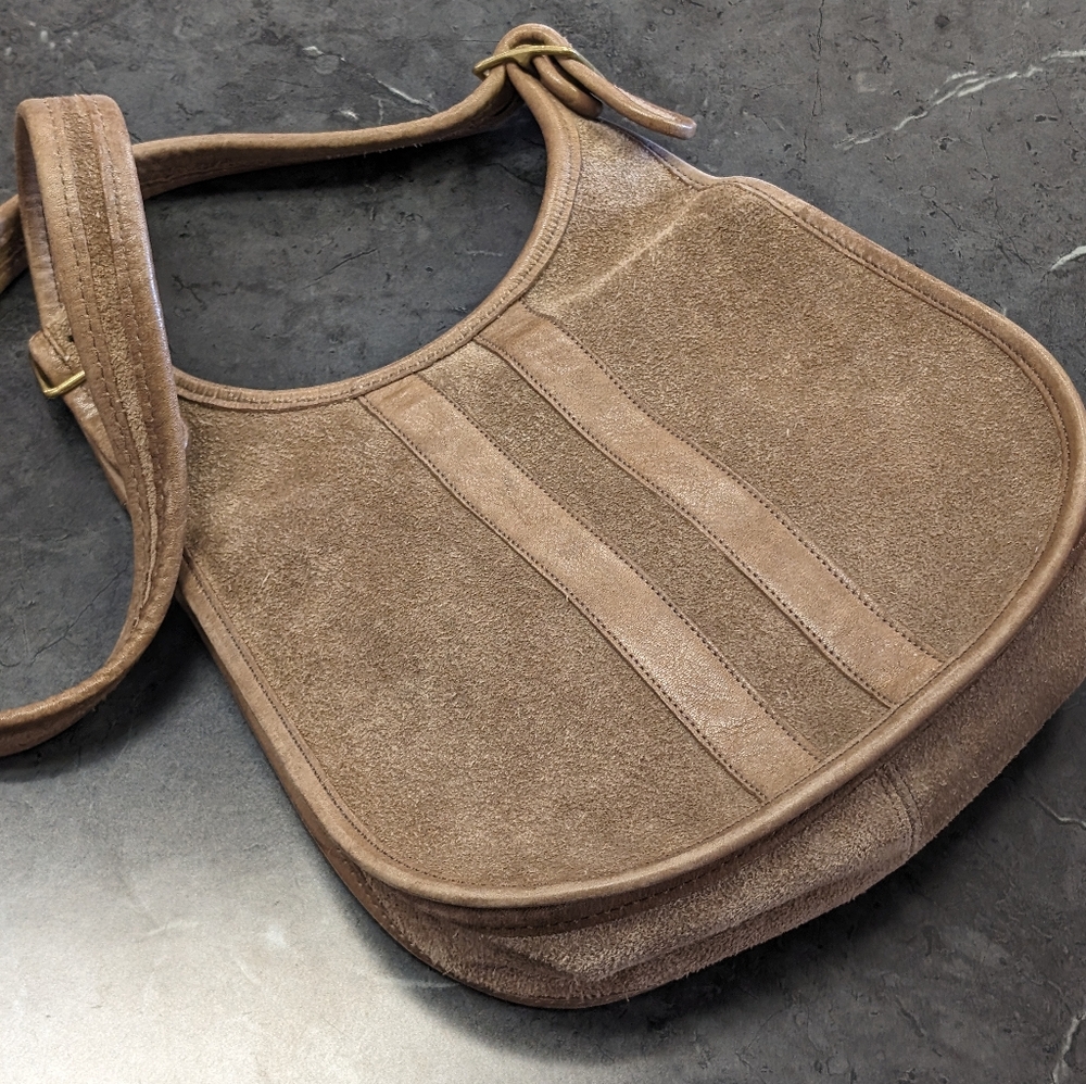 Vintage 1960's Coach Suede Precreed Saddle bag shoulder bag